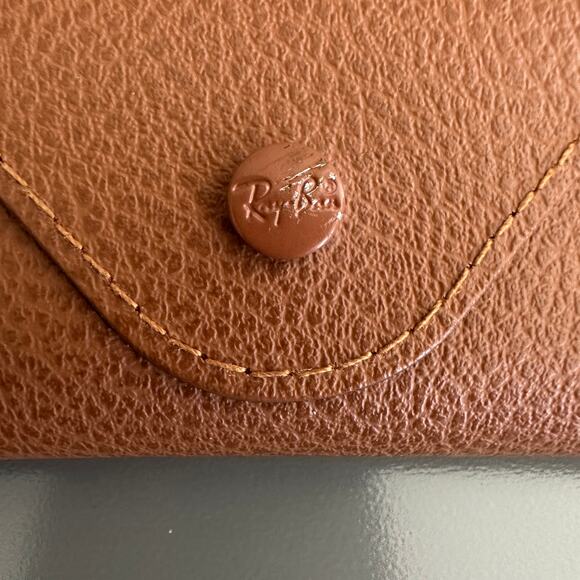 Ray Ban Leather Soft Sunglass Glasses Case Pouch Brown - Picture 4 of 5